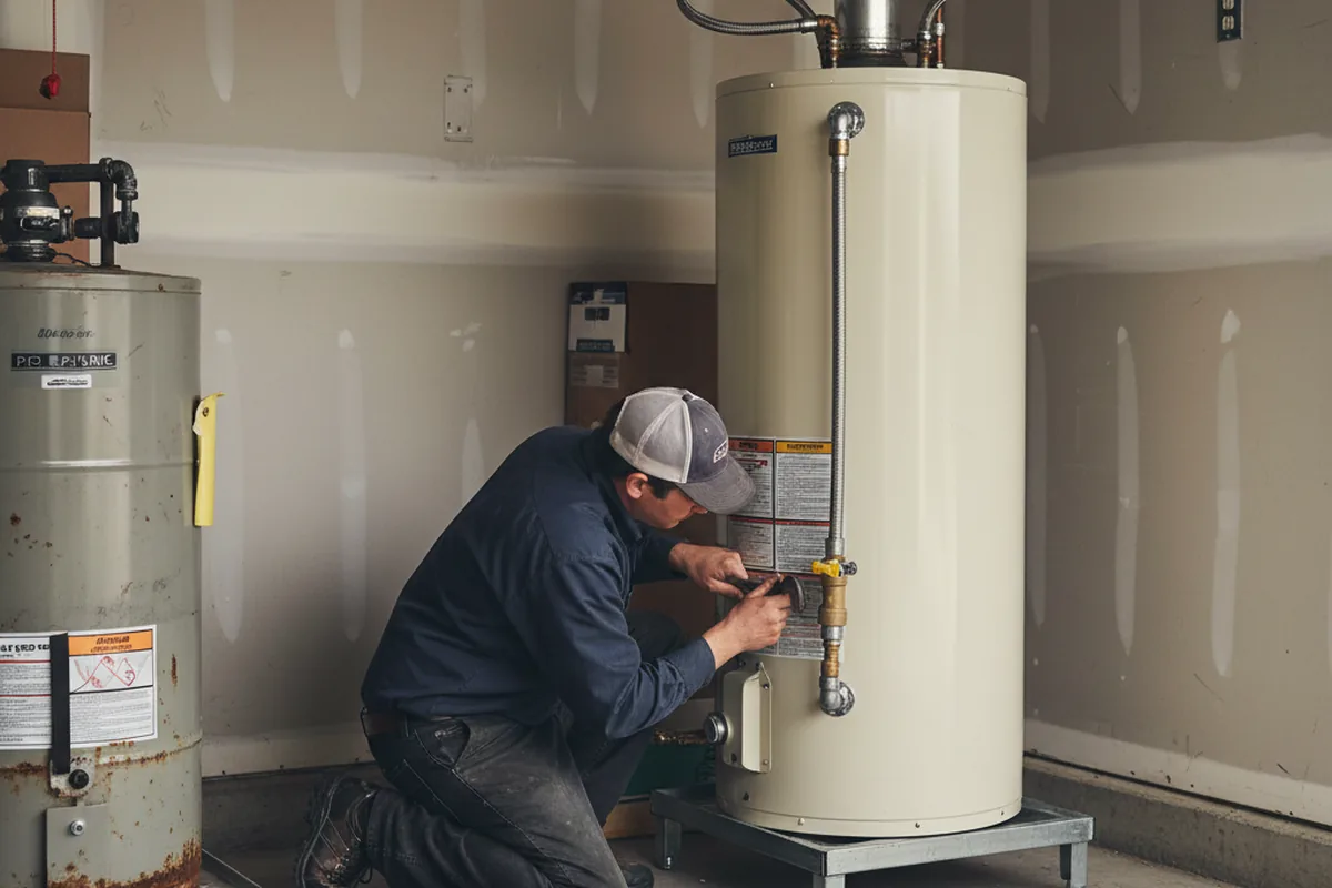 Water heater and shutoff valve replacement in Cedarburg